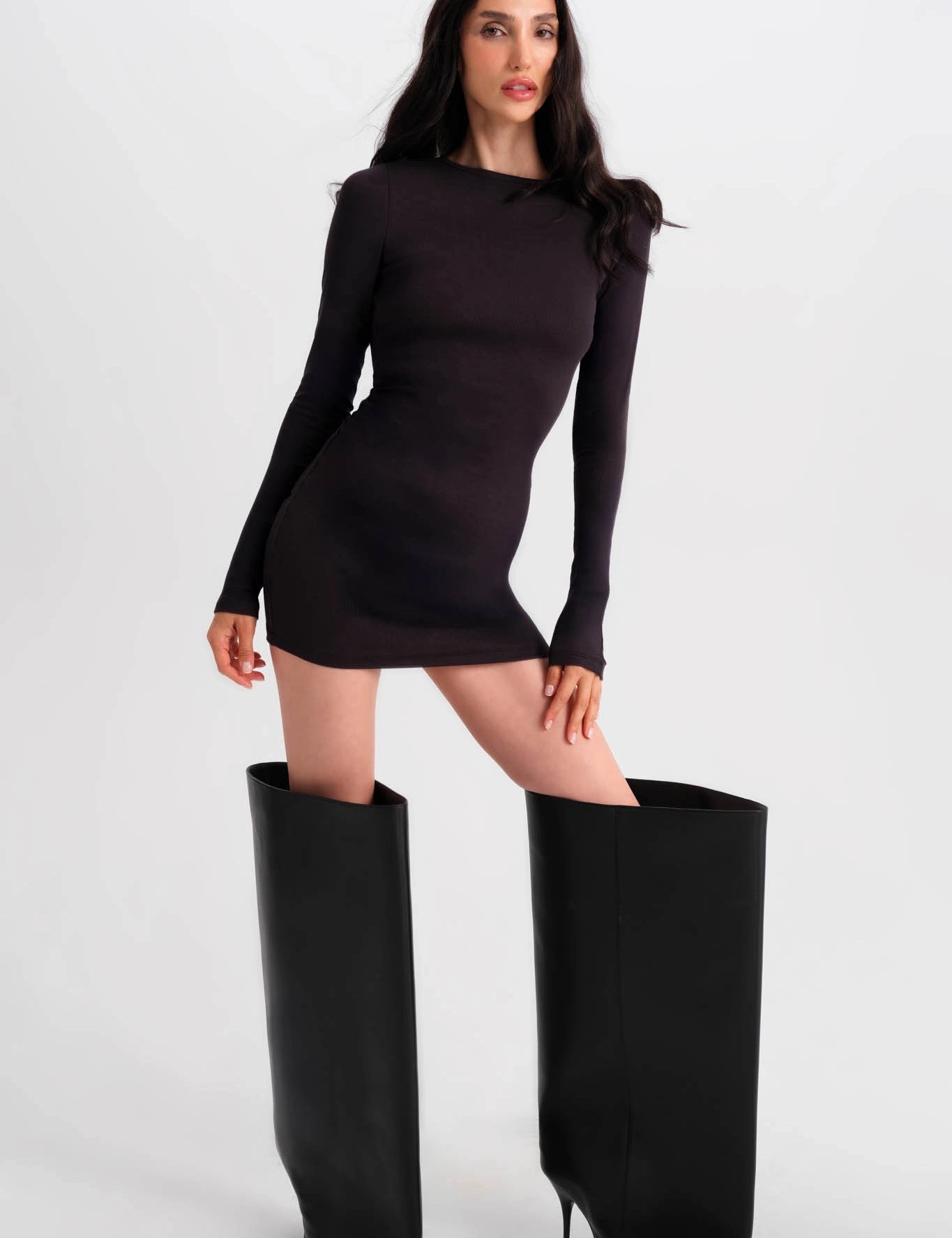 Vanilla Long Sleeve Dress - Black