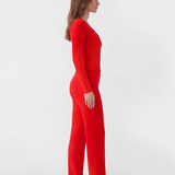 Soft Lounge Long Sleeve Top - Red